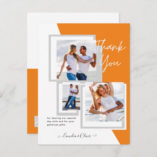 フォトコラージュ結婚THANK's/ベビー/Graduate/ANY ポストカード (正面/裏面)