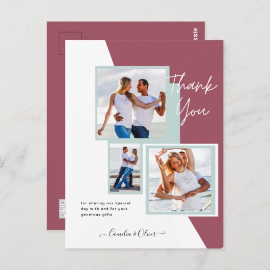 フォトコラージュ結婚THANK's/ベビー/Graduate/ANY ポストカード (正面/裏面)