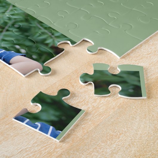 フォトコラージュ縁どママ引用文緑フローラ ジグソーパズル (側面)