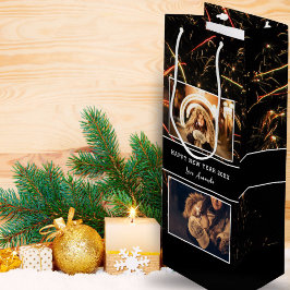 フォトコラージュ花火お正月おめでとう ワインギフトバッグ