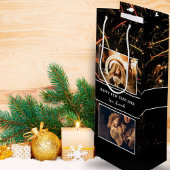 フォトコラージュ花火お正月おめでとう ワインギフトバッグ