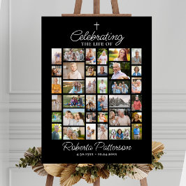 フォトコラージュ葬儀お祝いの歓迎 ポスター