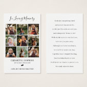 フォトコラージュ葬儀記念祈りの言葉カード9 (正面&裏面)