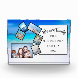 フォトコラージュ記念海ビーチ私たちは家族 フォトブロック