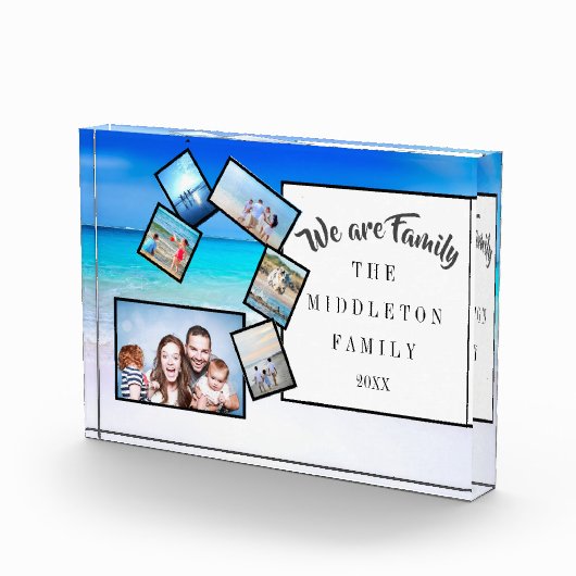 フォトコラージュ記念海ビーチ私たちは家族 フォトブロック (右)