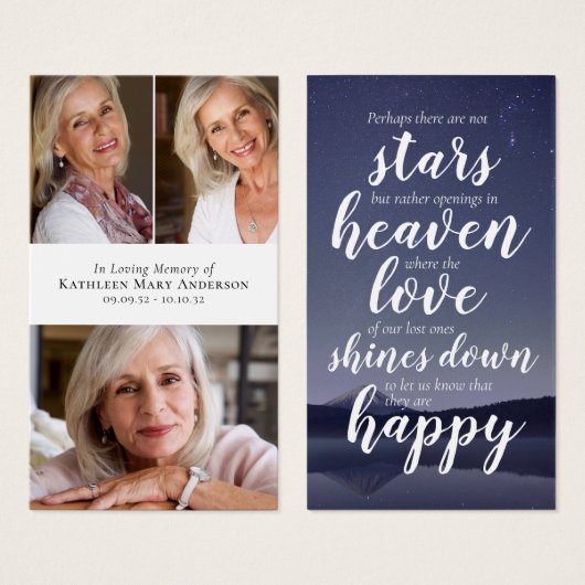 フォトコラージュ記念祈りの言葉カード (正面&裏面)