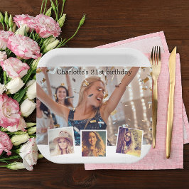 フォトコラージュ誕生日パーティー ペーパープレート
