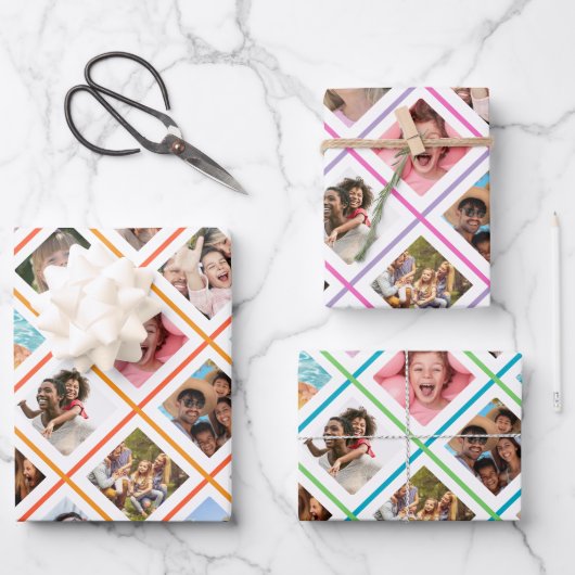 フォトコラージュ誕生日 ラッピングペーパーシート (正面)