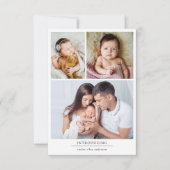 フォトコラージュ誕生統計新生児 サンキューカード (正面)