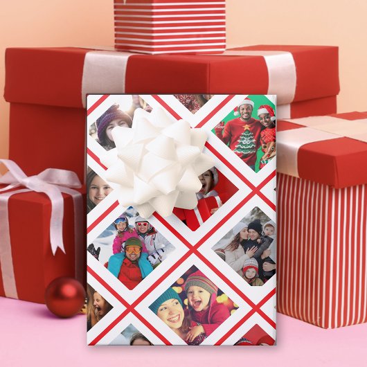 フォトコラージュ赤い休日 ラッピングペーパーシート