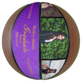 フォトコラージュ金ゴールドパープル卒業バスケットボール バスケットボール (縦)