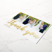 フォトコラージュ金ゴールドフォイル結婚のサンキューカード 箔招待状 (回転した状態)