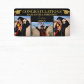 フォトコラージュ金ゴールド文字大学院ブラックバナー 横断幕 (インサイチュ)