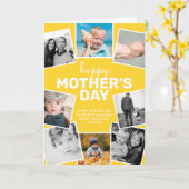 フォトコラージュ黄幸せな母の日 カード (黄色い花)
