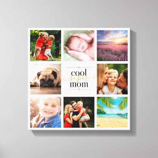 フォトコラージュ黒と金ゴールドクールマすごいー8 キャンバスプリント (正面)