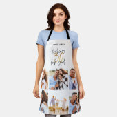 フォトコラージュ黒と金ゴールド30歳の誕生日モダン エプロン (着用した状態)