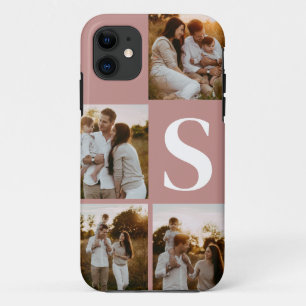 フォトコラージュ黒イニシャルモノグラムI携帯ケース iPhone 11 ケース