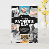 フォトコラージュ黒ハッピーファーザーの日 カード (黄色い花)