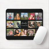 フォトコラージュ黒 マウスパッド (マウス)