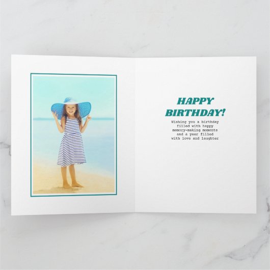 フォトコラージュ10写真名と任意の年齢誕生日 カード (内部)