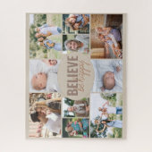 フォトコラージュ10家族の写真信じは幸せ ジグソーパズル (縦)