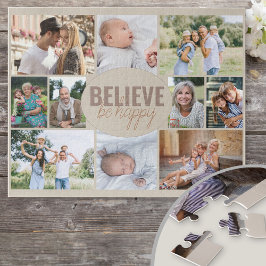 フォトコラージュ10家族写真Believe be Happy ジグソーパズル