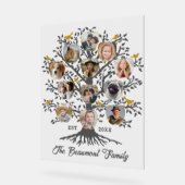 フォトコラージュ12ファミリーツリー名前をカスタムすると日付 アクリルサイン (傾斜)