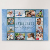 フォトコラージュ12写真グランドキッズが人生を壮大にする ジグソーパズル (横)