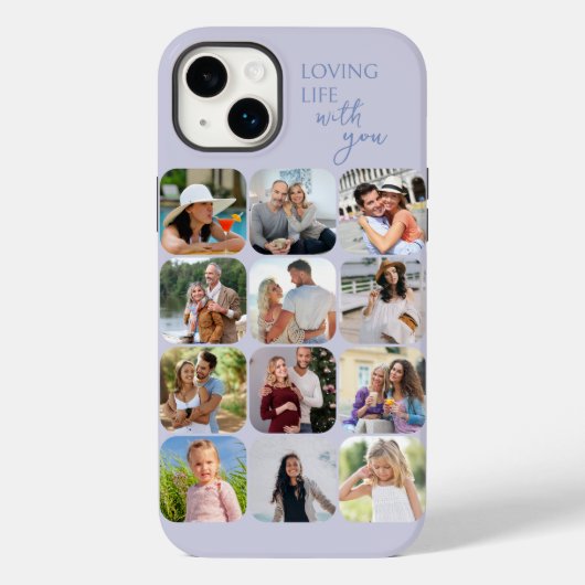 フォトコラージュ12写真グリッド愛の生活 Case-Mate iPhoneケース (裏面)