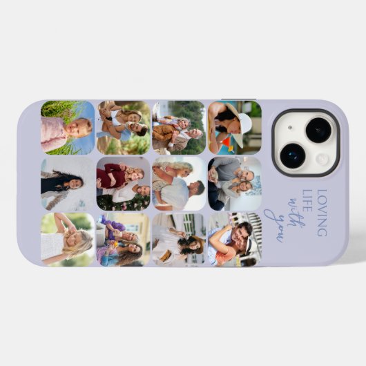 フォトコラージュ12写真グリッド愛の生活 Case-Mate iPhoneケース (裏面 (横))