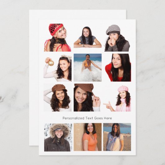 フォトコラージュ12枚の写真パーソナライズされた (正面/裏面)