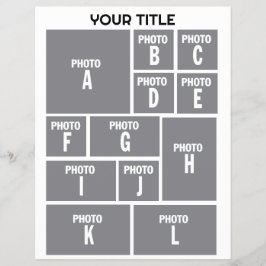 フォトコラージュ12枚の写真レイアウト チラシ