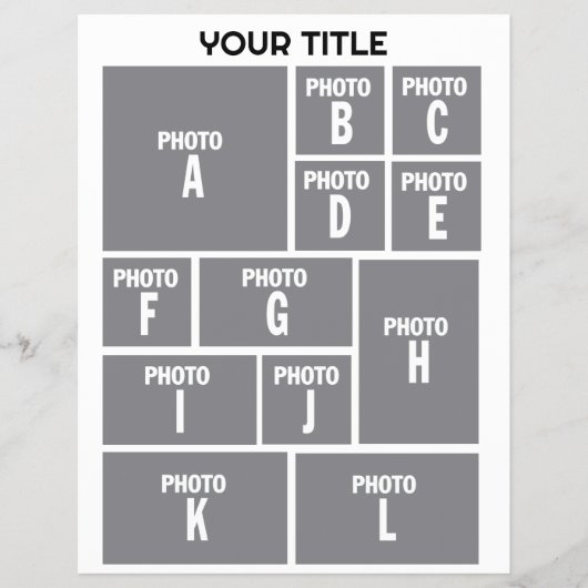 フォトコラージュ12枚の写真レイアウト チラシ (正面)