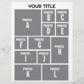 フォトコラージュ12枚の写真レイアウト チラシ (正面)