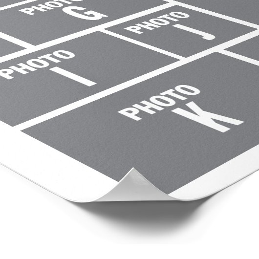 フォトコラージュ12枚の写真レイアウト ポスター (角)