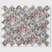 フォトコラージュ12枚ダイヤモンドパターン – 白 ラッピングペーパー (フラット)