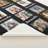 フォトコラージュ12 Instagram写真キッズネームブラック シェルパブランケット (3/4)