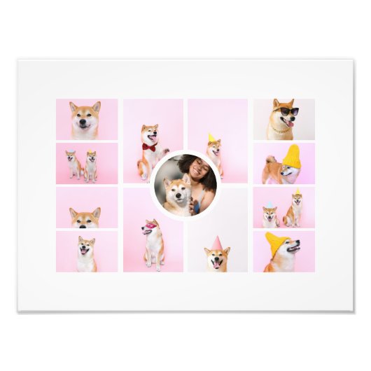 フォトコラージュ13写真パーソナライズされたカスタム フォトプリント            (正面)