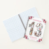 フォトコラージュ13誕生日ピンクフラワーゲストブック ノートブック (内部)