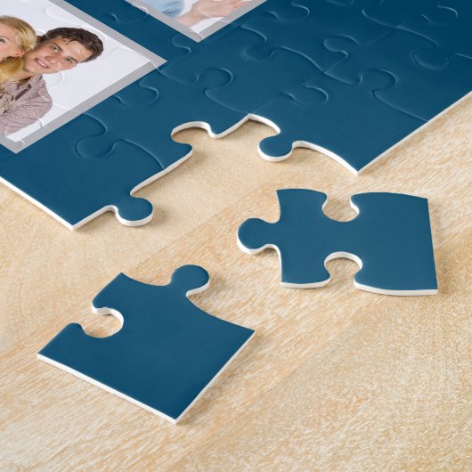 フォトコラージュ15枚の画像ファミリー ジグソーパズル (側面)