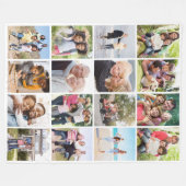 フォトコラージュ16写真Keepsake フリースブランケット (正面(横))