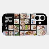 フォトコラージュ16枚フォトモノグラム名カスタムの色 Case-Mate iPhoneケース (裏面 (横))