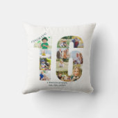 フォトコラージュ16誕生日パーソナライズされた記念 クッション (裏面)