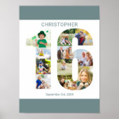 フォトコラージュ16 16パーソナライズされた誕生日 ポスター (正面)