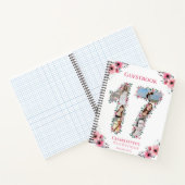 フォトコラージュ17誕生日ピンクフラワーゲストブック ノートブック (内部)