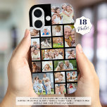 フォトコラージュ18枚カスタム写真カラーブラック iPhone 16ケース<br><div class="desc">運18枚の写真がお気に入りの18枚の写真と様々な形状とサイズの写真コラージュとカスタムこの写真の背景カラー携帯電話ケース。EDIT[編集]コマンドで黒の背景色を変更する。電話のオプション：サンプルはApple iPhone 16に表示され、「Kolly There」のケースに表示される。他の電話モデルやケーススタイルは注文ページで利用可能である。アシスタンス：救済デザインの変更やパーソナライズ、色の変更、サイズ変更、別のアイテムへのデザインの転送を行う場合は連絡、Zazzleチャットメッセージタブを介してデザイザBEFORE ORDERINGまたは電子メールmakeitaboutyoustore@gmail.comを介して。</div>