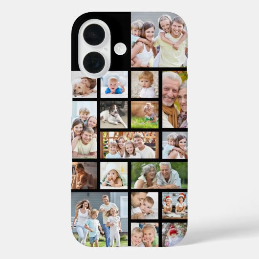 フォトコラージュ18枚カスタム写真カラーブラック Case-Mate iPhoneケース (裏面)