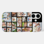 フォトコラージュ18枚カスタム写真カラーブラック Case-Mate iPhoneケース (裏面 (横))
