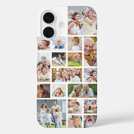 フォトコラージュ18枚カスタム写真カラーホワイト Case-Mate iPhoneケース (裏面)