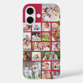 フォトコラージュ18枚カスタム写真カラーマゼンタ Case-Mate iPhoneケース (裏面)